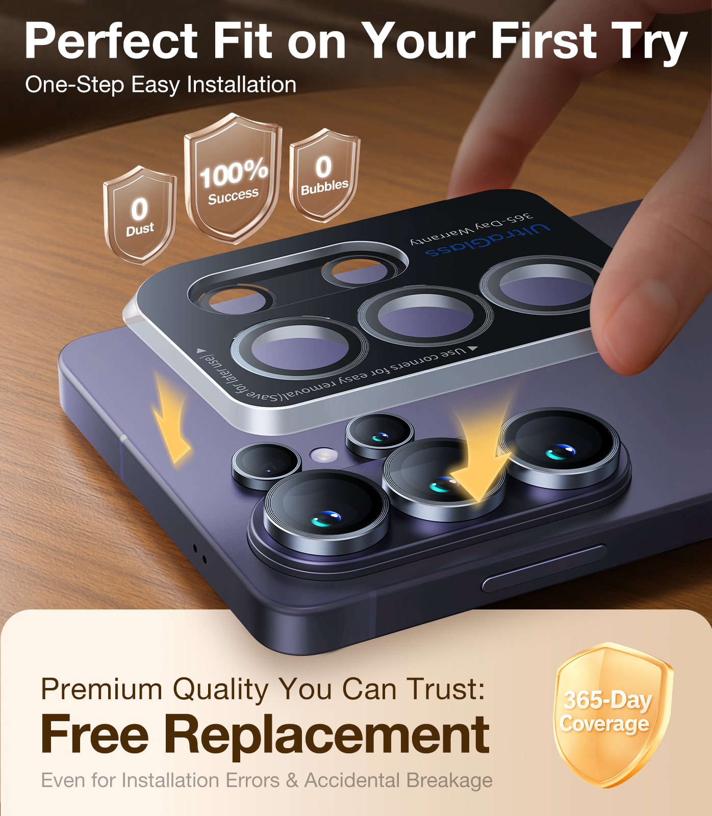 UltraGlass Samsung Galaxy S26 Ultra Camera Lens Protector ,Titanium Black