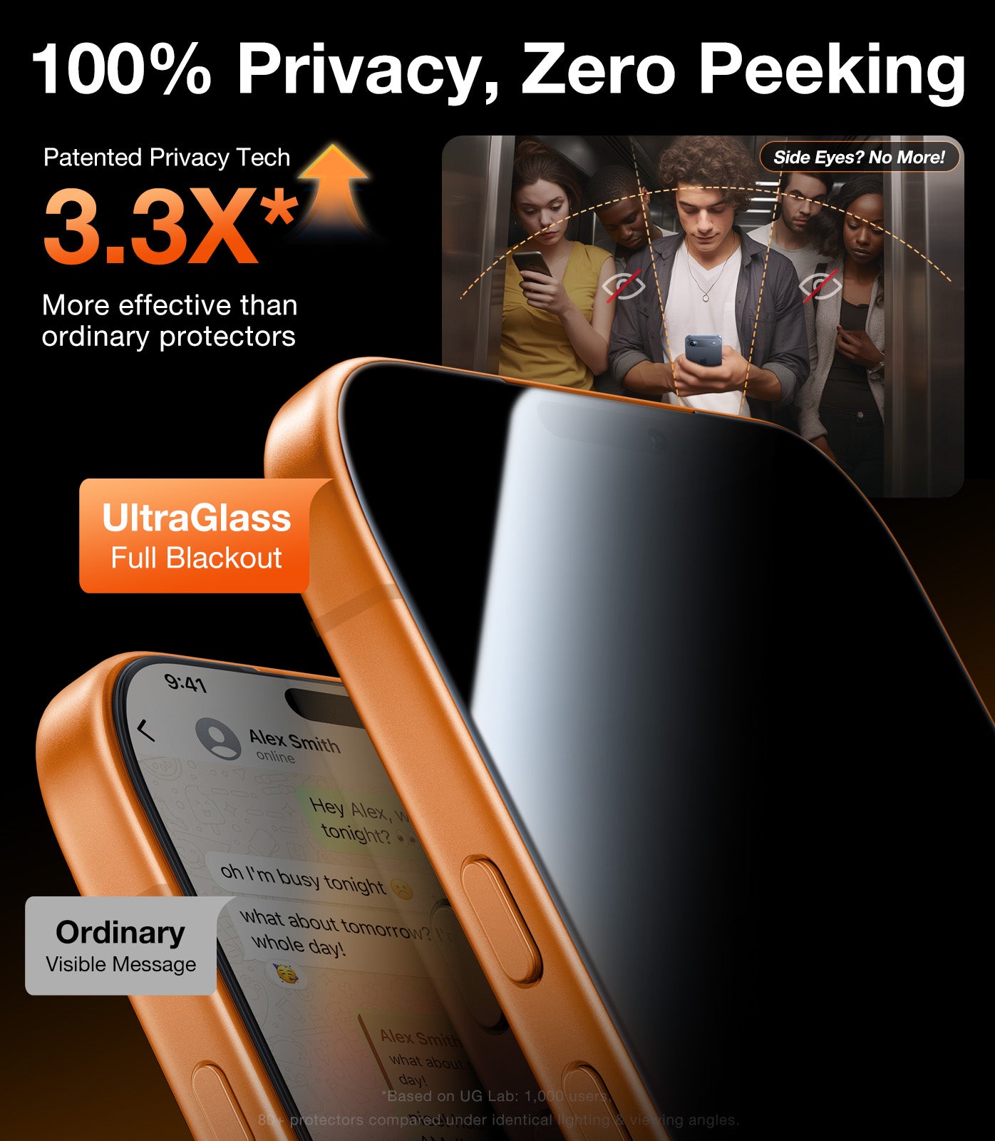 UltraGlass iPhone 17 Privacy Screen Protector, 2 Pack