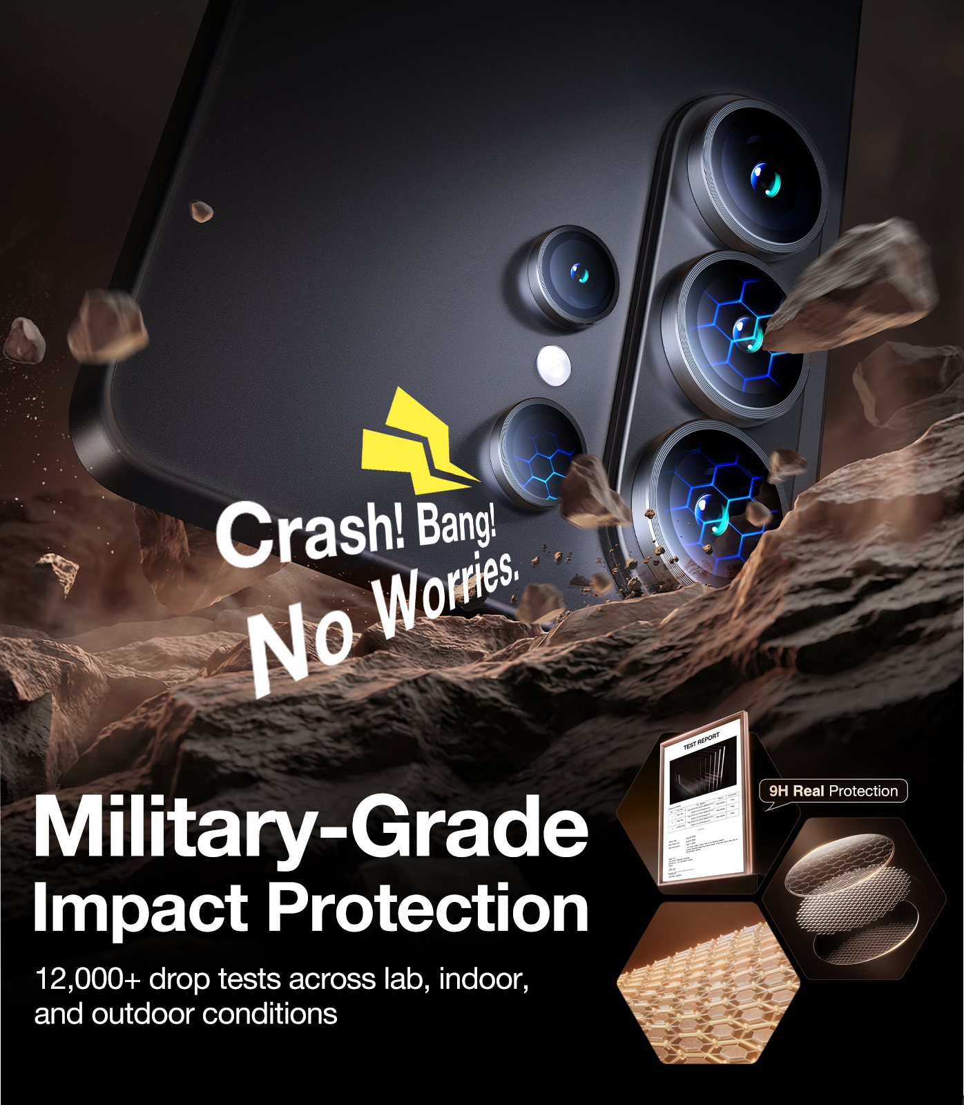 UltraGlass Samsung Galaxy S26 Ultra Camera Lens Protector ，Titanium Black