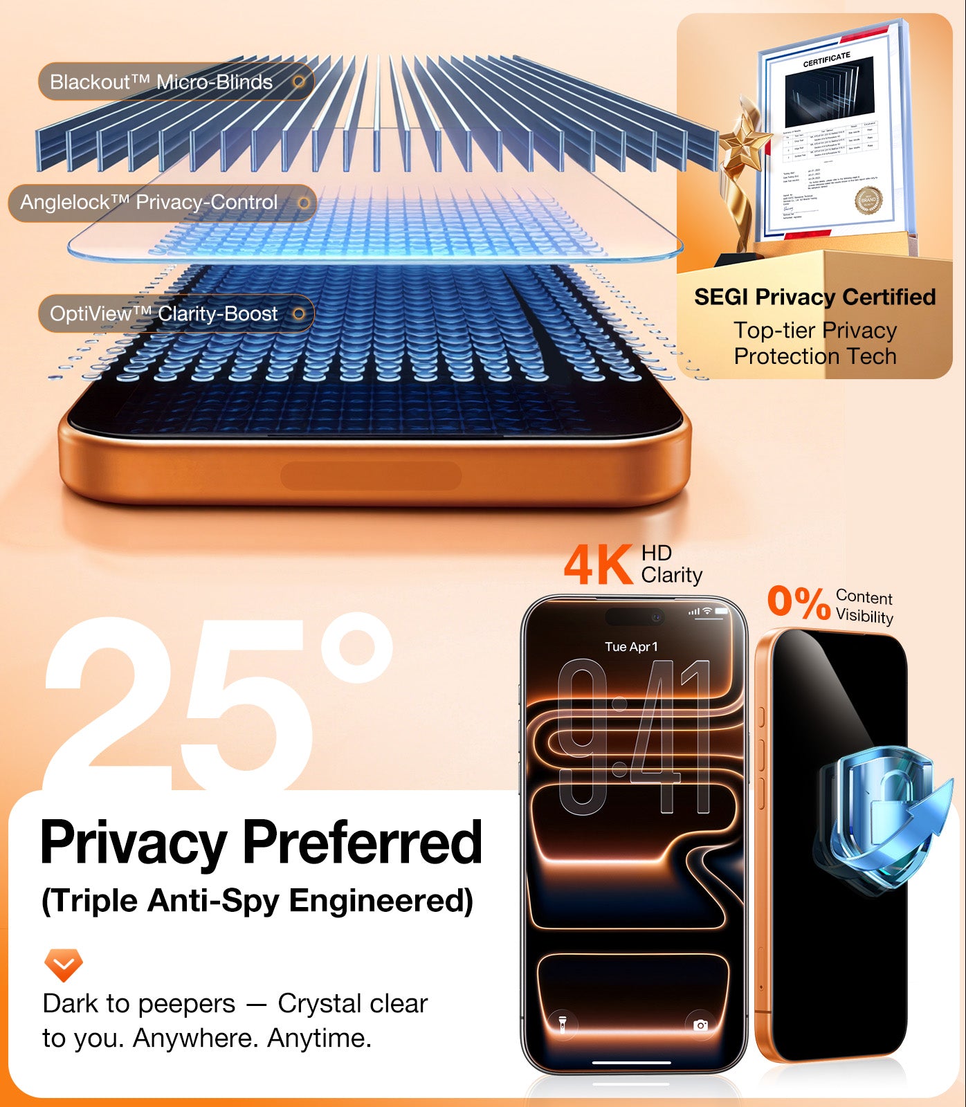 UltraGlass iPhone 17 Privacy Screen Protector, 2 Pack