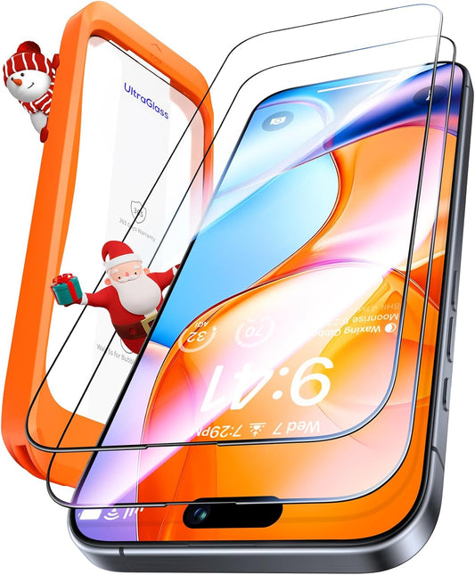 UltraGlass UNBREAK TOP 9H+ Glass for iPhone 16 Pro Max Screen Protector (12FT Military Grade Shatterproof) Screen Protector 16 ProMax Tempered Glass (Longest Durable) Full Edge Coverage 6.9" 2 Pack
