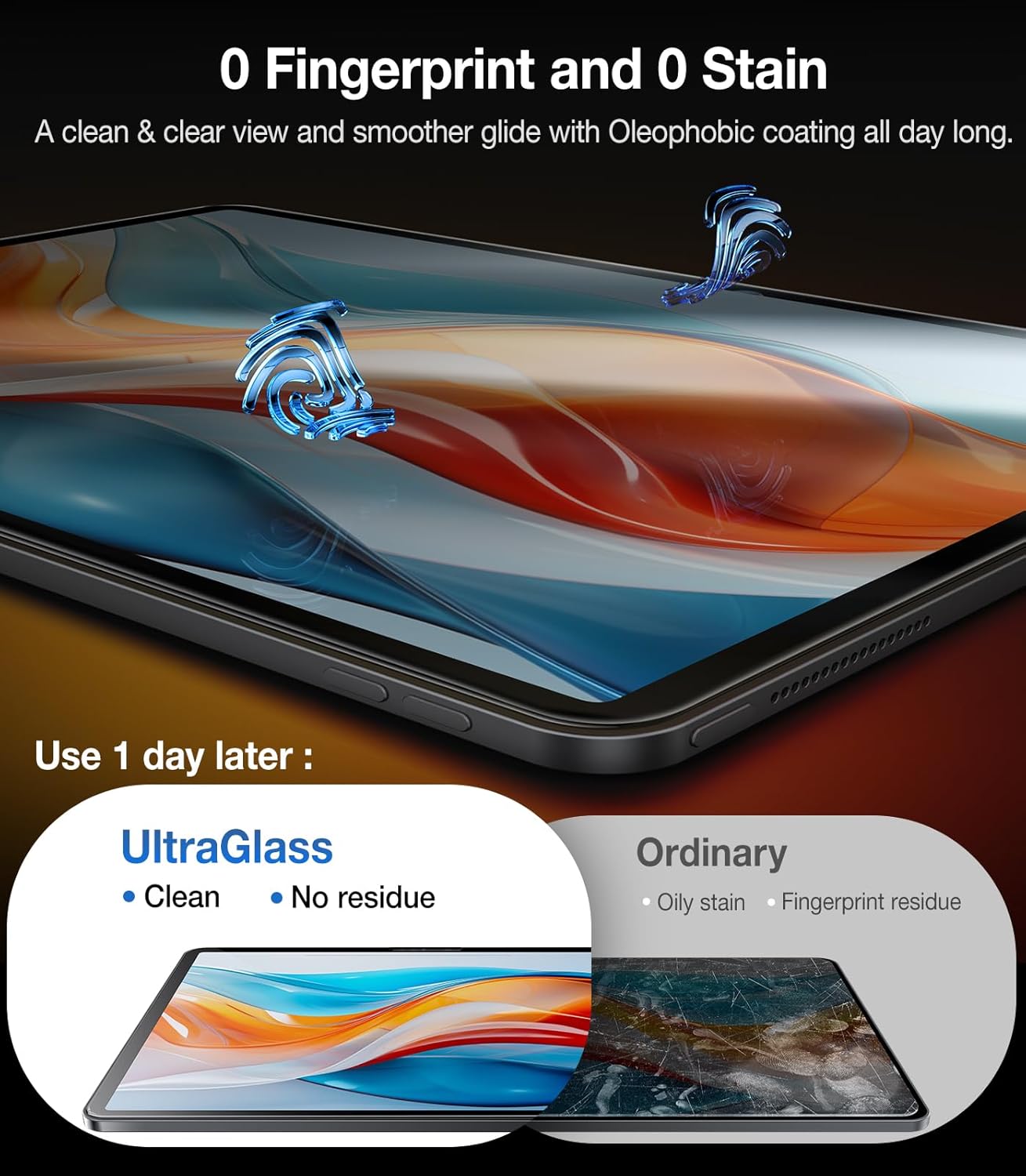 UltraGlass Top 9H+ Glass for iPad Air 13 Inch Screen Protector [Longest Durable & Anti-Scratch] iPad 13 Air Screen Protector M2 2024, True Military Grade, Auto-Installation, HD Clarity