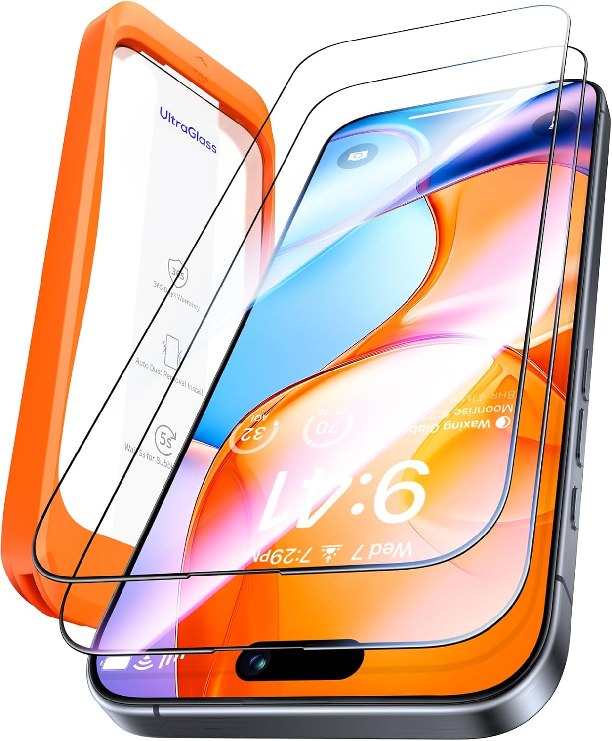 UltraGlass UNBREAK TOP 9H+ Glass for iPhone 16 Pro Max Screen Protector (12FT Military Grade Shatterproof) Screen Protector 16 ProMax Tempered Glass (Longest Durable) Full Edge Coverage 6.9" 2 Pack